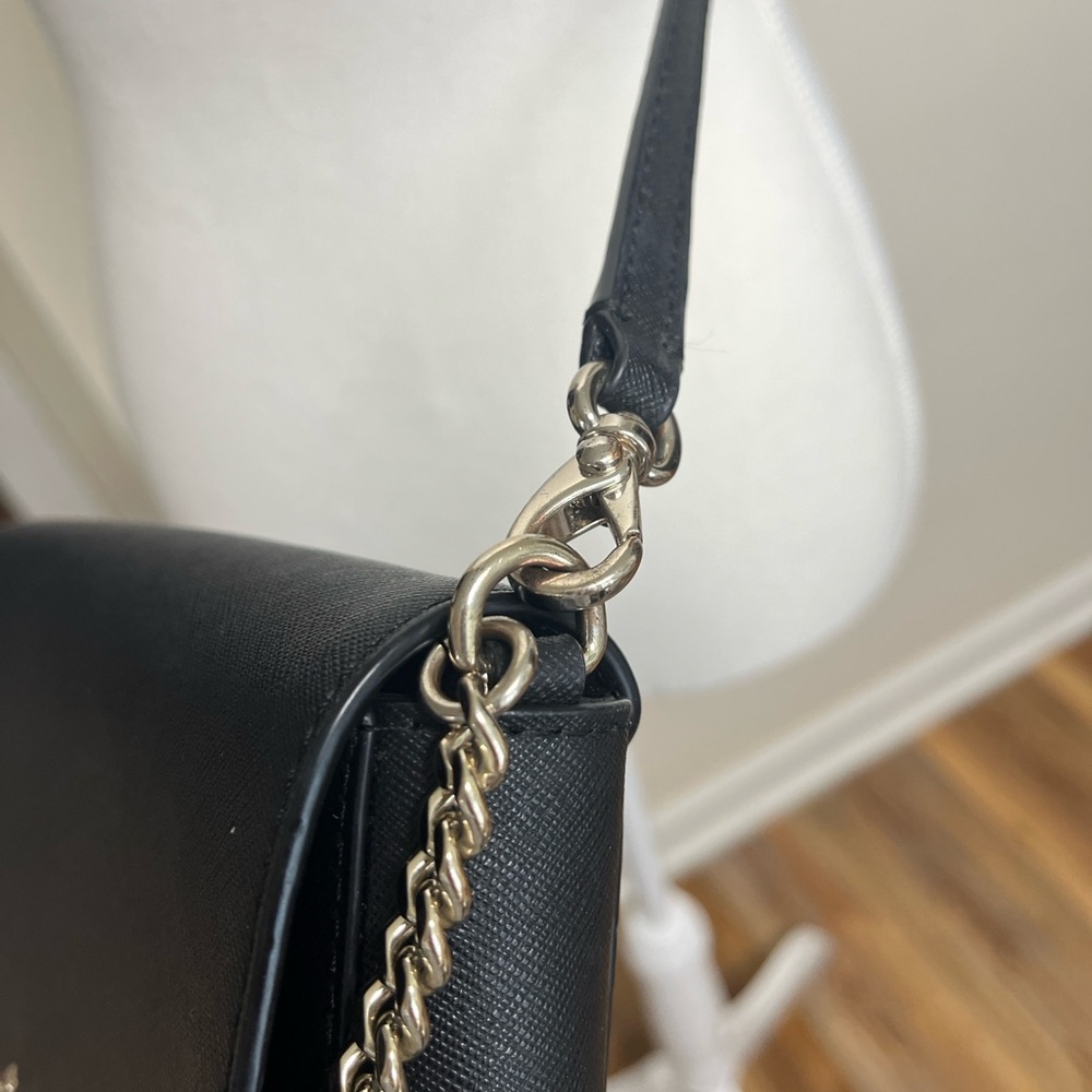 Kate Spade Black Crossbody, EUC with silver tone Chain Strap/ hardware. - Picture 11 of 15